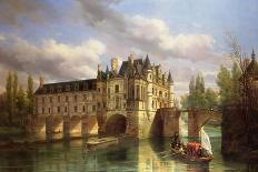 Barges on the Canal in Bruges-Pierre Justin Ouvrie-Giclee Print