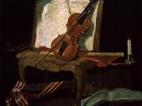 Still Life with a Violin, 19th Century-Pierre Justin Ouvrie-Giclee Print