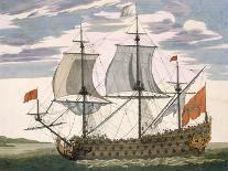 British Navy: a First-Rate Ship Flying the White Ensign; Three-Decker with Admiral's Cabin-Pierre Mortier-Framed Giclee Print