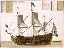 British Navy: a First-Rate Ship Flying the White Ensign; Three-Decker with Admiral's Cabin-Pierre Mortier-Framed Giclee Print