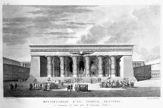 Artist's recreation of a large Egyptian temple, 1799-Pierre Nicolas Ransonette-Framed Giclee Print