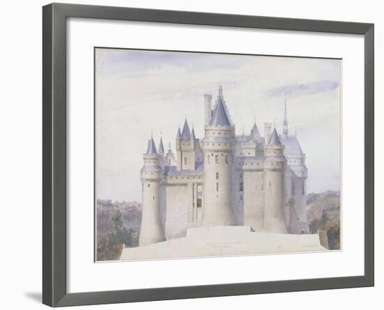 Pierrefonds, château, élévation extérieure sur la ligne C.D. du fossé-Eugène Viollet-le-Duc-Framed Giclee Print