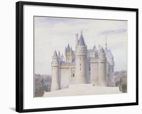 Pierrefonds, château, élévation extérieure sur la ligne C.D. du fossé-Eugène Viollet-le-Duc-Framed Giclee Print