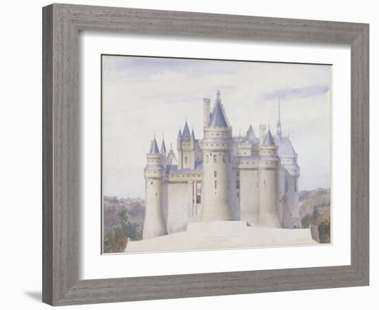 Pierrefonds, château, élévation extérieure sur la ligne C.D. du fossé-Eugène Viollet-le-Duc-Framed Giclee Print