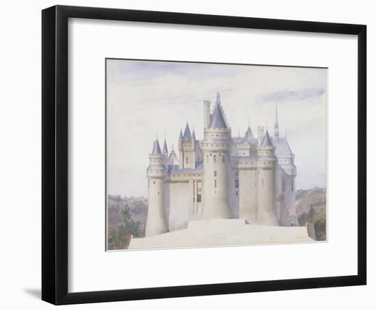 Pierrefonds, château, élévation extérieure sur la ligne C.D. du fossé-Eugène Viollet-le-Duc-Framed Giclee Print