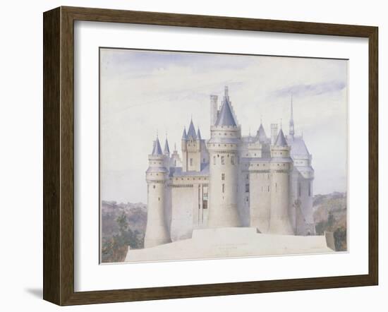 Pierrefonds, château, élévation extérieure sur la ligne C.D. du fossé-Eugène Viollet-le-Duc-Framed Giclee Print