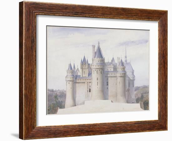 Pierrefonds, château, élévation extérieure sur la ligne C.D. du fossé-Eugène Viollet-le-Duc-Framed Giclee Print