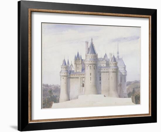 Pierrefonds, château, élévation extérieure sur la ligne C.D. du fossé-Eugène Viollet-le-Duc-Framed Giclee Print