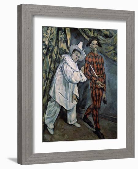 Pierrot and Harlequin (Mardi-Gra), C1888-Paul Cézanne-Framed Giclee Print