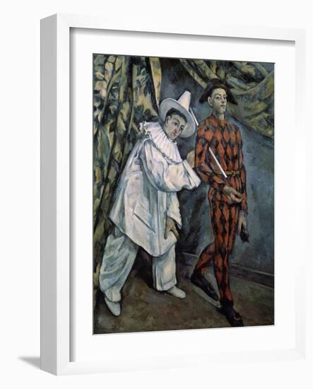 Pierrot and Harlequin (Mardi-Gra), C1888-Paul Cézanne-Framed Giclee Print