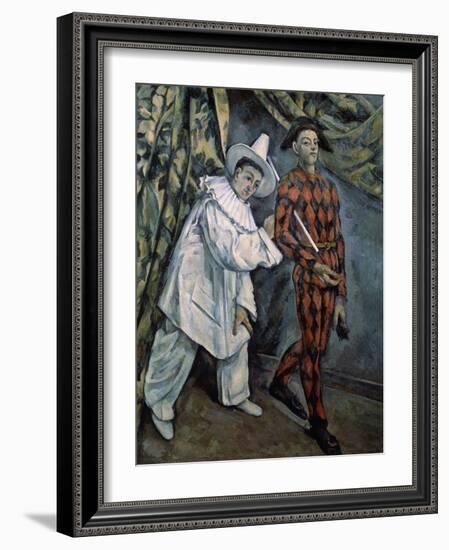 Pierrot and Harlequin (Mardi-Gra), C1888-Paul Cézanne-Framed Giclee Print