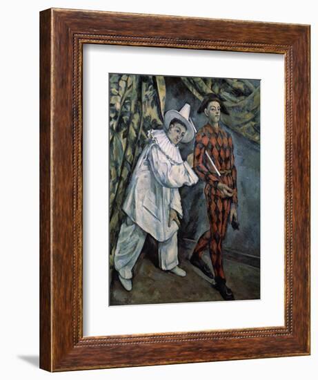 Pierrot and Harlequin (Mardi-Gra), C1888-Paul Cézanne-Framed Giclee Print