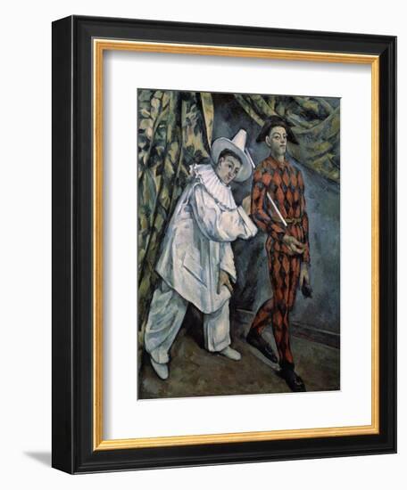 Pierrot and Harlequin (Mardi-Gra), C1888-Paul Cézanne-Framed Giclee Print