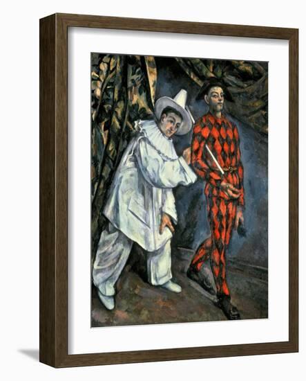 Pierrot and Harlequin (Mardi Gras), 1888-Paul Cézanne-Framed Giclee Print