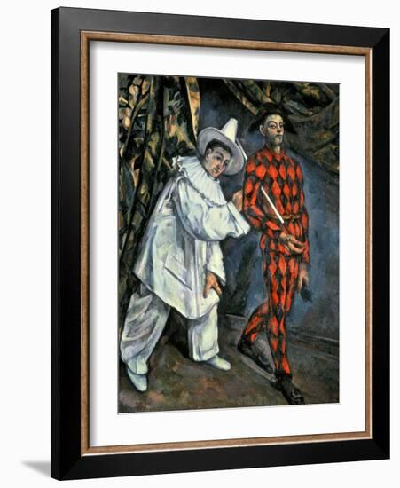 Pierrot and Harlequin (Mardi Gras), 1888-Paul Cézanne-Framed Giclee Print