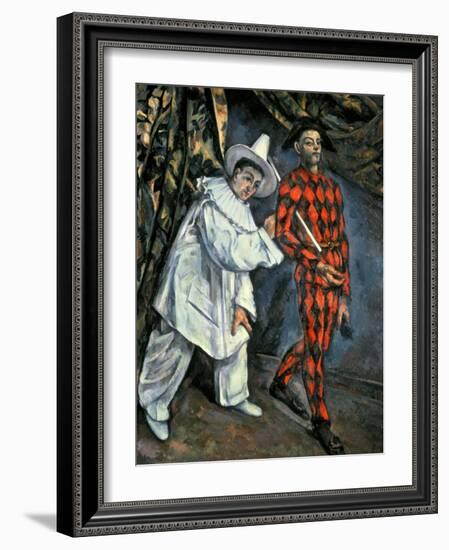 Pierrot and Harlequin (Mardi Gras), 1888-Paul Cézanne-Framed Giclee Print