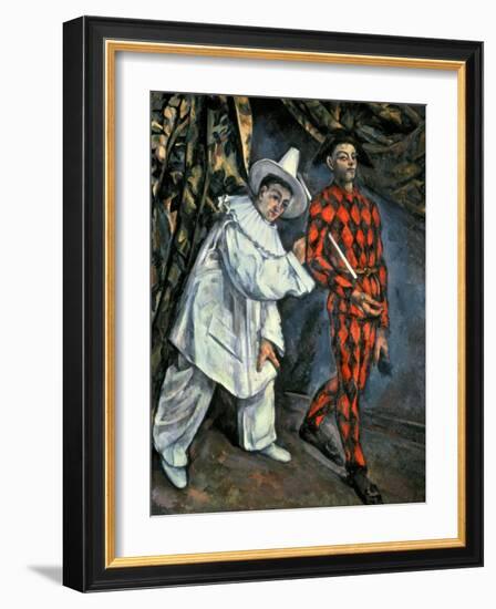 Pierrot and Harlequin (Mardi Gras), 1888-Paul Cézanne-Framed Giclee Print