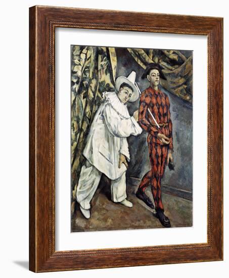 Pierrot and Harlequin (Mardi Gras), 1888-Paul Cézanne-Framed Giclee Print