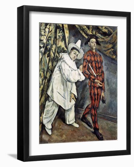 Pierrot and Harlequin (Mardi Gras), 1888-Paul Cézanne-Framed Giclee Print