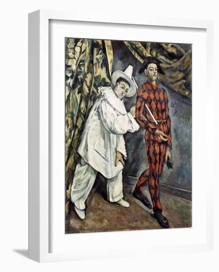 Pierrot and Harlequin (Mardi Gras), 1888-Paul Cézanne-Framed Giclee Print