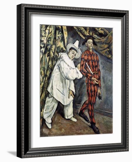 Pierrot and Harlequin (Mardi Gras), 1888-Paul Cézanne-Framed Giclee Print