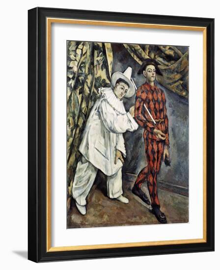 Pierrot and Harlequin (Mardi Gras), 1888-Paul Cézanne-Framed Giclee Print