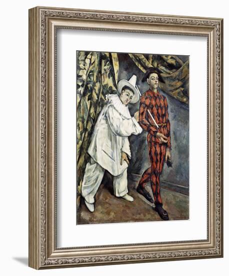 Pierrot and Harlequin (Mardi Gras), 1888-Paul Cézanne-Framed Giclee Print