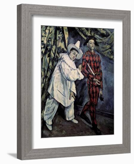Pierrot and Harlequin-Paul Cézanne-Framed Giclee Print