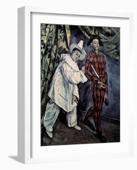 Pierrot and Harlequin-Paul Cézanne-Framed Giclee Print