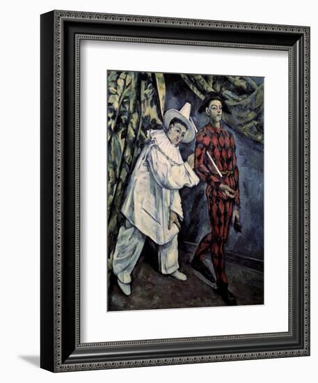 Pierrot and Harlequin-Paul Cézanne-Framed Giclee Print