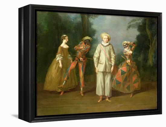 Pierrot and Harlequin-Philippe Mercier-Framed Premier Image Canvas