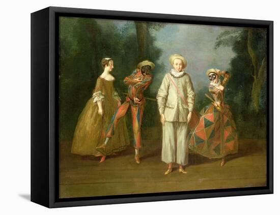 Pierrot and Harlequin-Philippe Mercier-Framed Premier Image Canvas