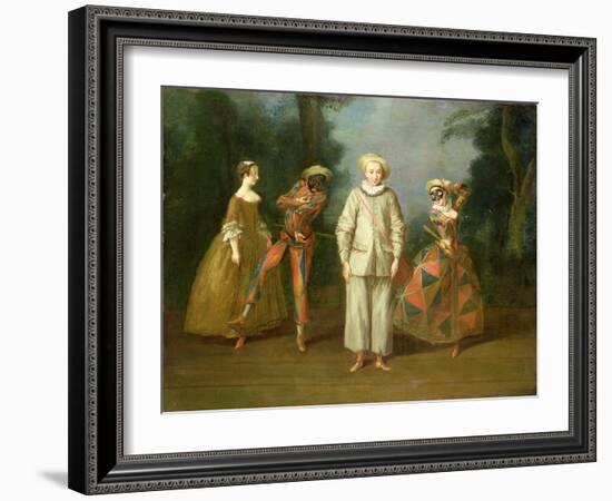 Pierrot and Harlequin-Philippe Mercier-Framed Giclee Print