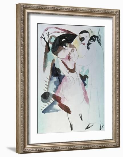 Pierrot and Lady 1913-Auguste Macke-Framed Giclee Print