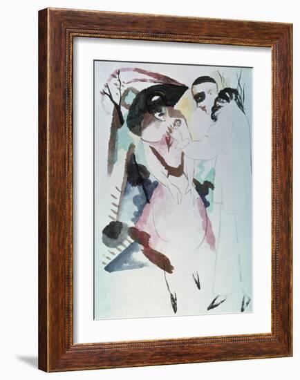 Pierrot and Lady 1913-Auguste Macke-Framed Giclee Print