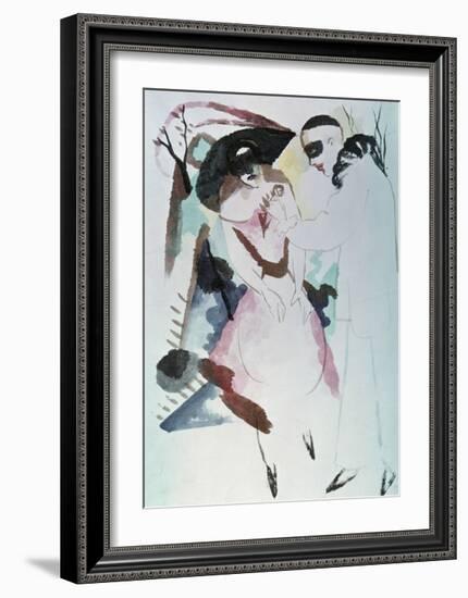 Pierrot and Lady 1913-Auguste Macke-Framed Giclee Print