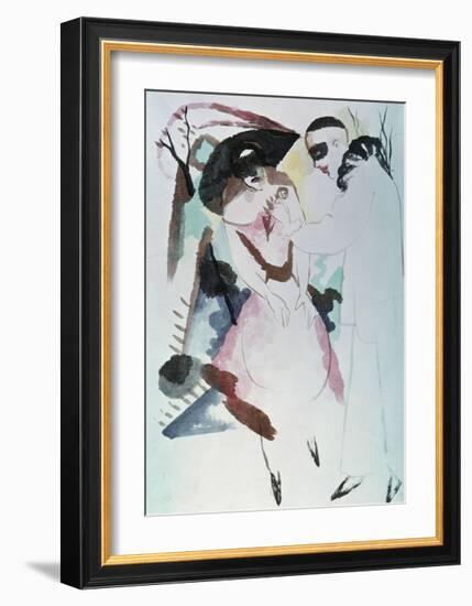 Pierrot and Lady 1913-Auguste Macke-Framed Giclee Print