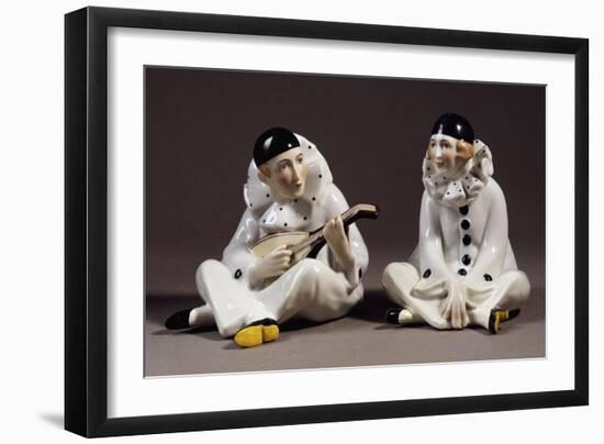 Pierrot and Pierrette, Porcelain, Gotha Manufacture, Thuringia, Germany-null-Framed Giclee Print