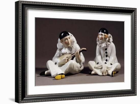 Pierrot and Pierrette, Porcelain, Gotha Manufacture, Thuringia, Germany-null-Framed Giclee Print