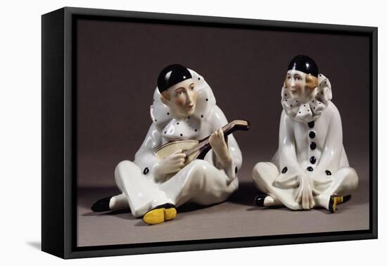 Pierrot and Pierrette, Porcelain, Gotha Manufacture, Thuringia, Germany-null-Framed Premier Image Canvas