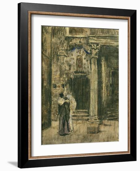 Pierrot and Woman Embracing-Walter Richard Sickert-Framed Giclee Print
