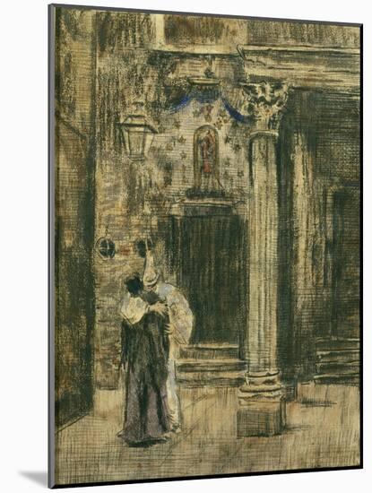 Pierrot and Woman Embracing-Walter Richard Sickert-Mounted Giclee Print