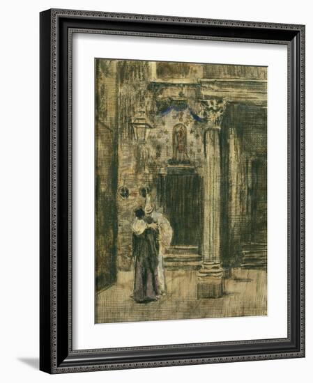 Pierrot and Woman Embracing-Walter Richard Sickert-Framed Giclee Print