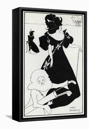 Pierrot as Caddie' Design for a Golf Club Card, 1894-Aubrey Beardsley-Framed Premier Image Canvas