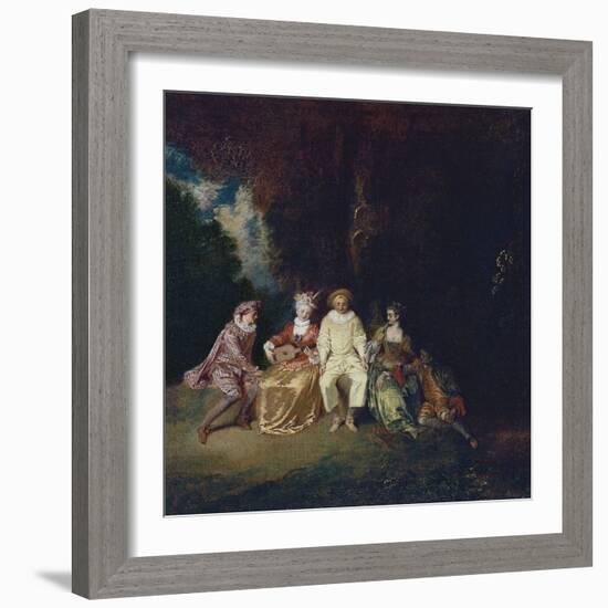 Pierrot Content, Ca 1712-Jean Antoine Watteau-Framed Giclee Print