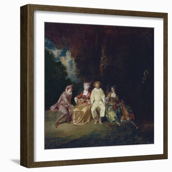 Pierrot Content, Ca 1712-Jean Antoine Watteau-Framed Giclee Print