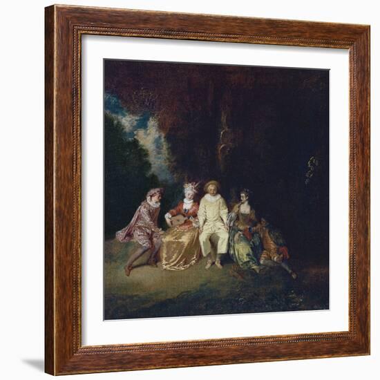 Pierrot Content, Ca 1712-Jean Antoine Watteau-Framed Giclee Print