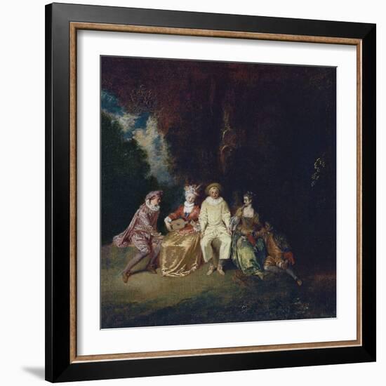 Pierrot Content, Ca 1712-Jean Antoine Watteau-Framed Giclee Print