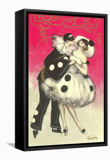 Pierrot Dancing at Costume Ball-null-Framed Stretched Canvas