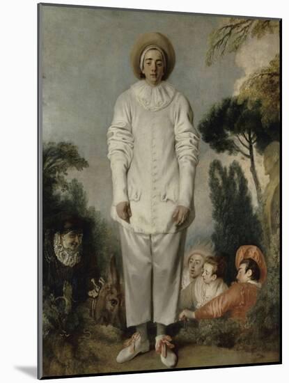 Pierrot, dit autrefois Gilles-Jean Antoine Watteau-Mounted Giclee Print